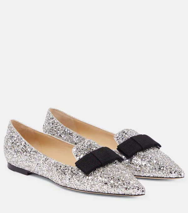  Jimmy Choo Jimmy Choo Gala Glitter Ballet Flats 