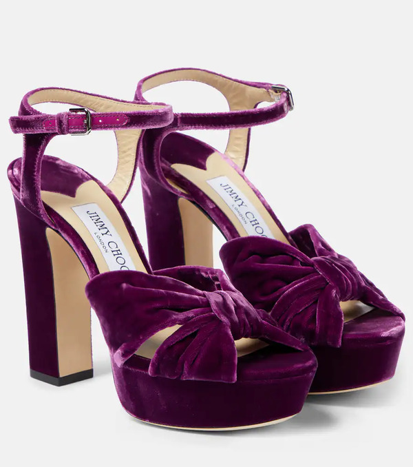  Jimmy Choo Jimmy Choo Heloise 120 Velvet Peep-toe Pumps 