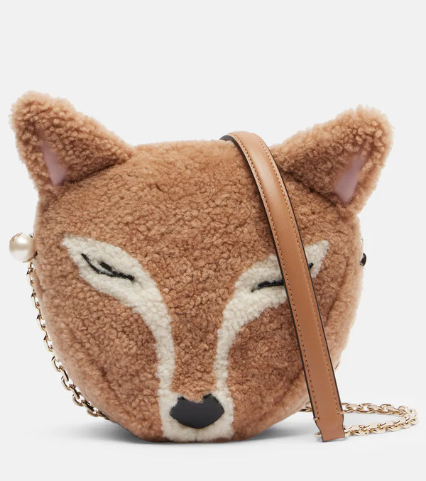  Jimmy Choo Jimmy Choo Soft Fox Mini Shearling Shoulder Bag 