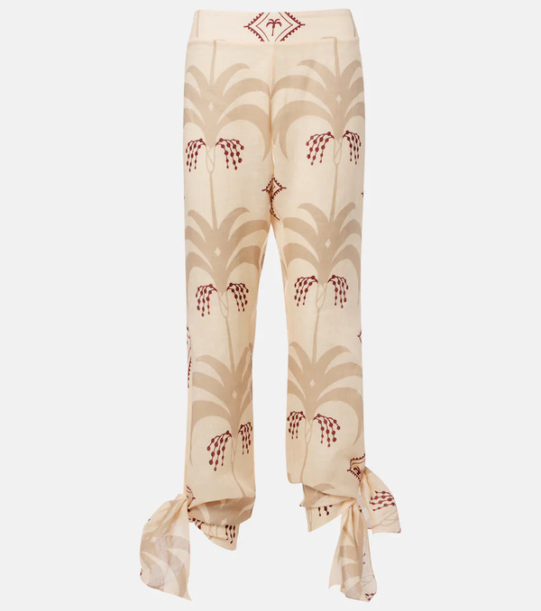  Johanna Ortiz Johanna Ortiz Printed Linen Flared Pants 