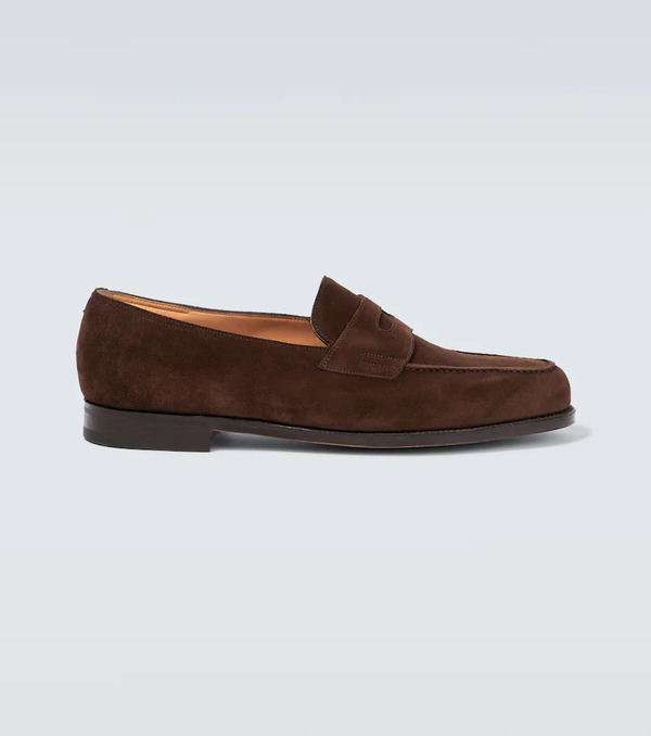  John Lobb John Lobb Lopez Suede Penny Loafers 