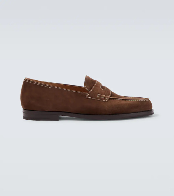  John Lobb John Lobb Lopez Suede Penny Loafers 