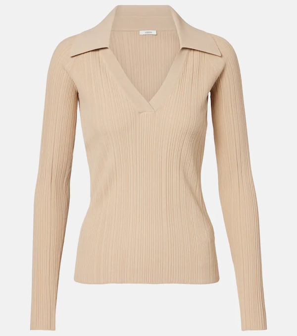  Joseph Joseph Chelia Ribbed-knit Polo Sweater 