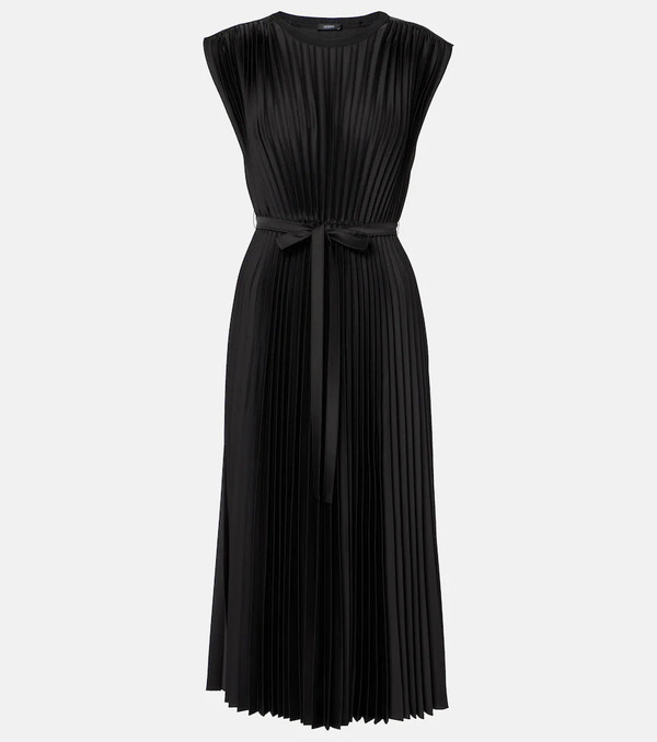  Joseph Joseph Volta Belted Plissã© Satin Midi Dress 