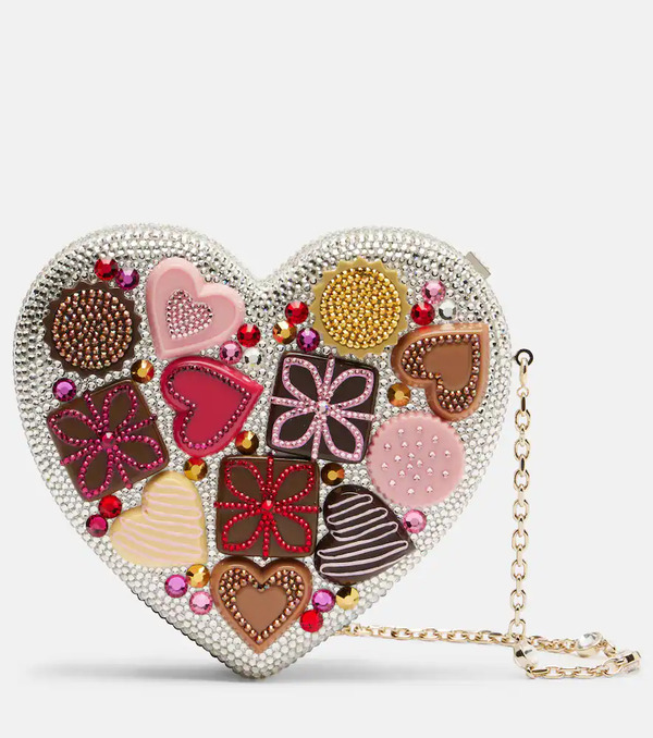  Judith Leiber Couture Judith Leiber Couture Heart Small Crystal-embellished Clutch 