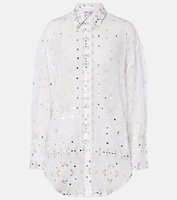  Juliet Dunn Juliet Dunn Embellished Cotton Shirt 