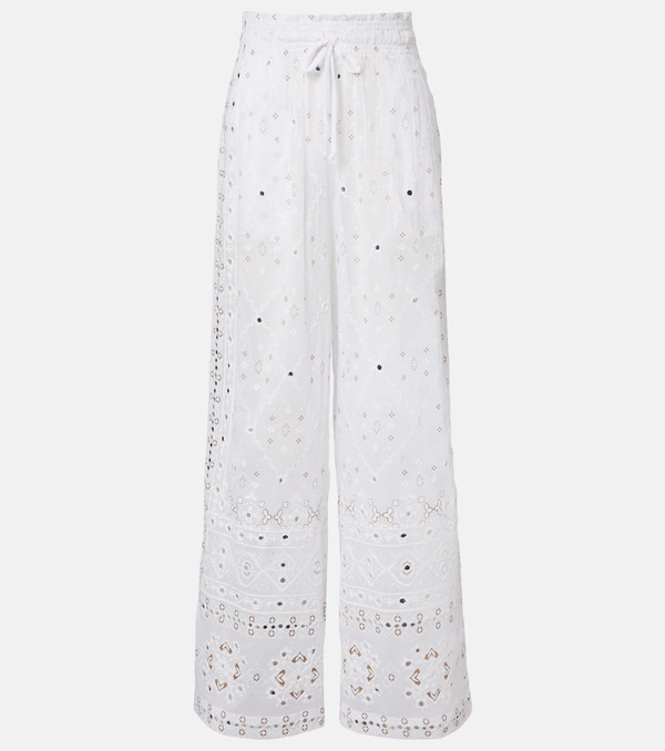  Juliet Dunn Juliet Dunn Embellished Cotton Wide-leg Pants 