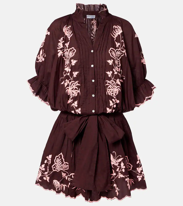  Juliet Dunn Juliet Dunn Embroidered Cotton Minidress 