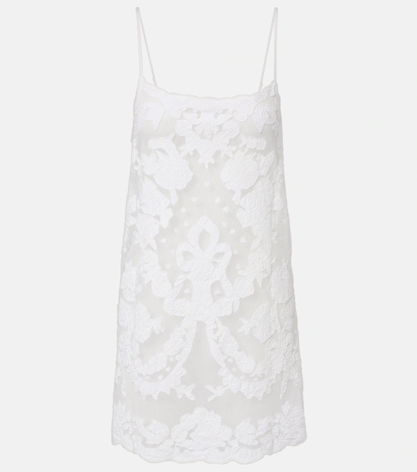  Juliet Dunn Juliet Dunn Embroidered Cotton Minidress 