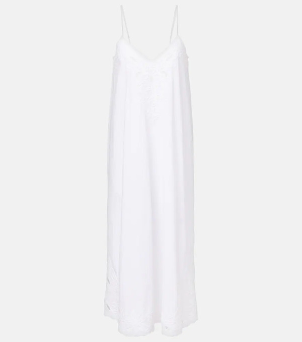  Juliet Dunn Juliet Dunn Embroidered Cotton Poplin Midi Dress 