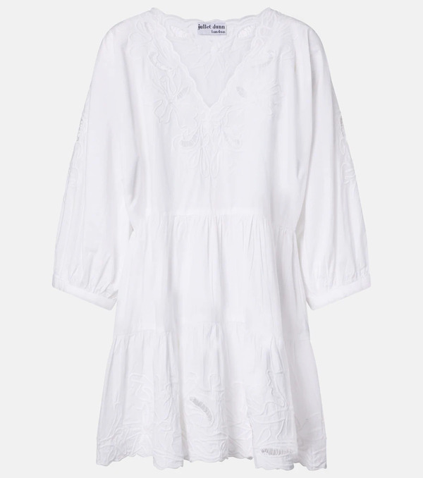  Juliet Dunn Juliet Dunn Embroidered Cotton Poplin Minidress 
