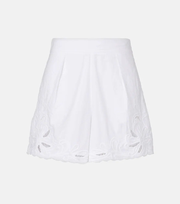  Juliet Dunn Juliet Dunn Embroidered Cotton Poplin Shorts 