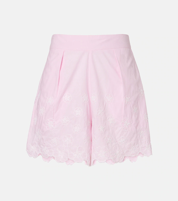  Juliet Dunn Juliet Dunn Embroidered Cotton Poplin Shorts 