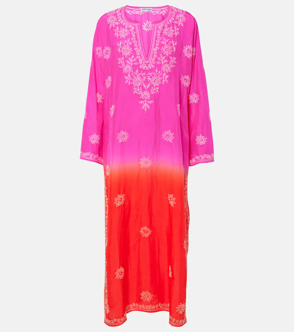  Juliet Dunn Juliet Dunn Embroidered Ombrã© Silk Kaftan 