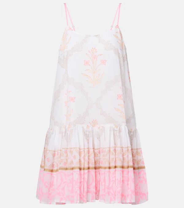  Juliet Dunn Juliet Dunn Floral Ruched Cotton Minidress 