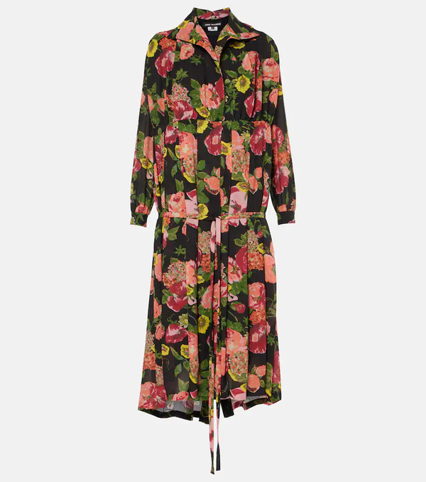  Junya Watanabe Junya Watanabe Georgette And Jersey Midi Dress 