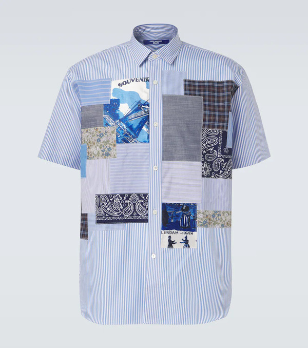  Junya Watanabe Junya Watanabe Patchwork Striped Cotton Shirt 