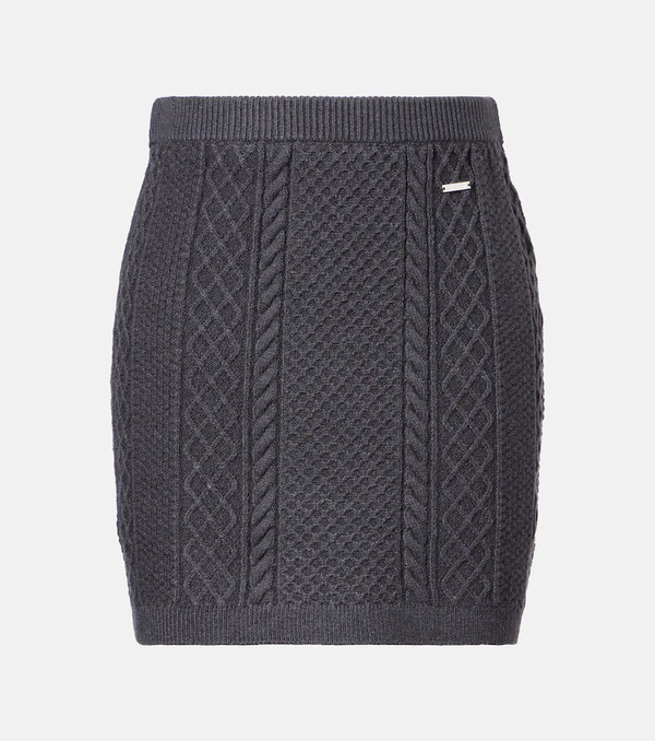  Jw Anderson Jw Anderson Cable-knit Wool And Cotton-blend Miniskirt 