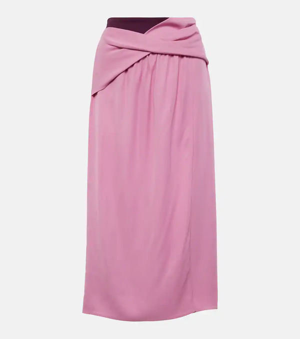  Jw Anderson Jw Anderson Colorblocked Draped Midi Skirt 