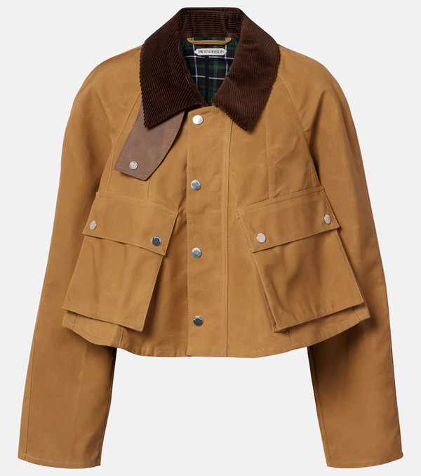  Jw Anderson Jw Anderson Corduroy-trimmed Cropped Cotton Jacket 