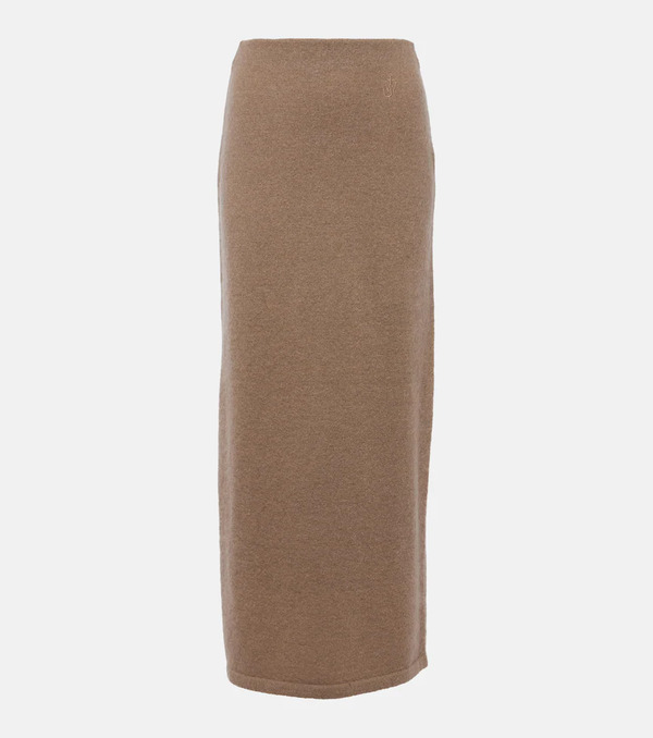 Jw Anderson Jw Anderson High-rise Mohair-blend Midi Skirt 