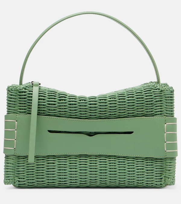  Jw Anderson Jw Anderson Loafer Woven Leather Top-handle Bag 