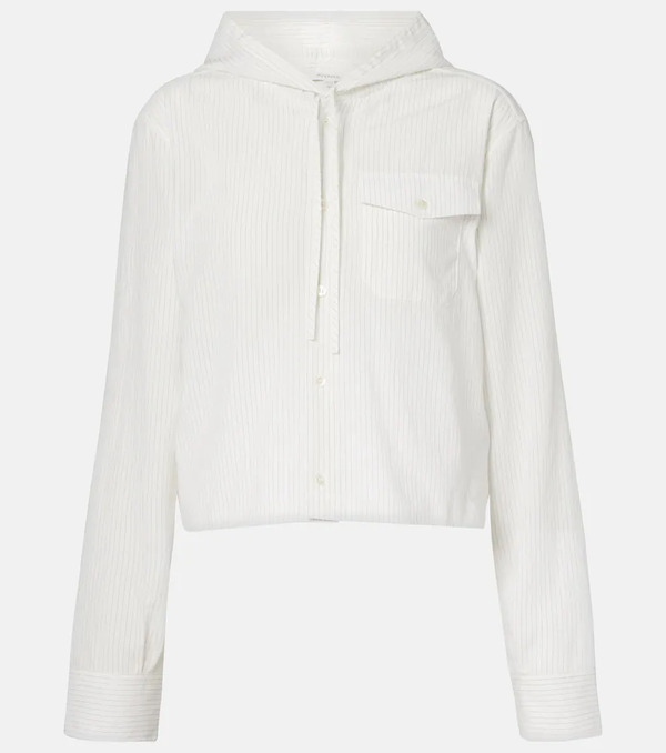  Jw Anderson Jw Anderson Pinstripe Cropped Hooded Shirt 