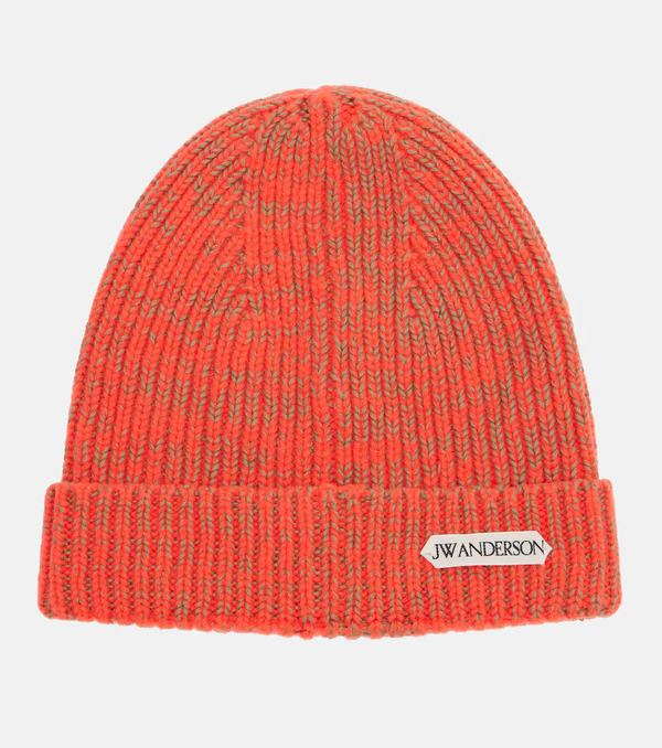  Jw Anderson Jw Anderson Ribbed-knit Wool And Cotton Beanie 