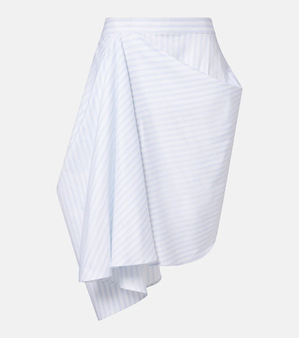  Jw Anderson Jw Anderson Striped Draped Cotton Poplin Miniskirt 