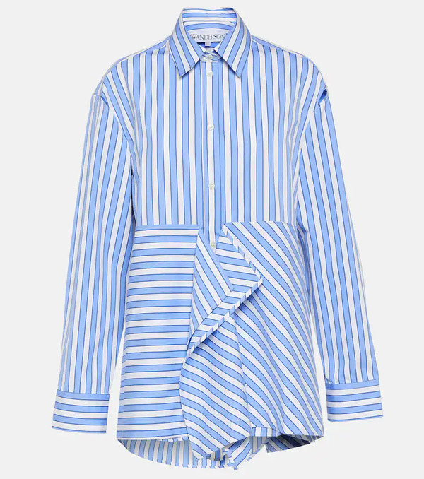  Jw Anderson Jw Anderson Striped Peplum Cotton Shirt 