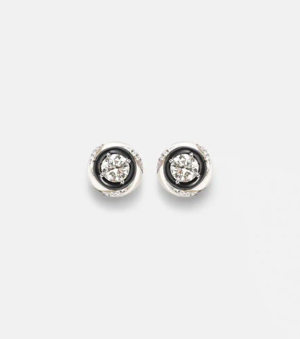  Kamyen Kamyen Calisto 18kt White Gold Earrings With Diamonds 