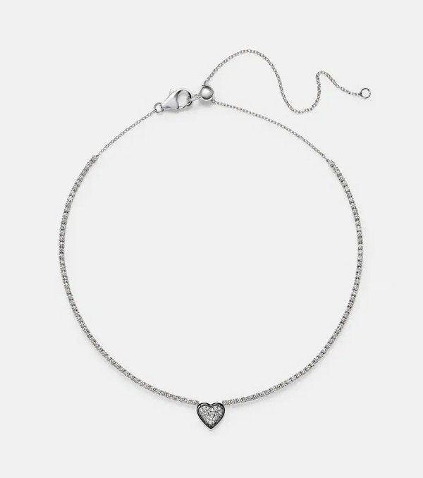  Kamyen Kamyen Heart 18kt White Gold Choker With Diamonds 