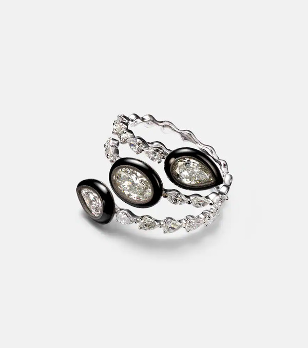  Kamyen Kamyen Saturn 18kt White Gold Ring With Diamonds 