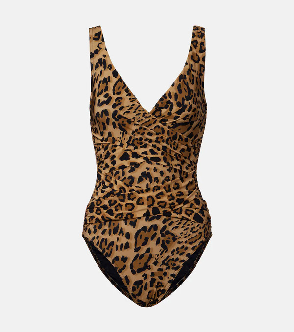  Karla Colletto Karla Colletto Leopard-print Draped Swimsuit 