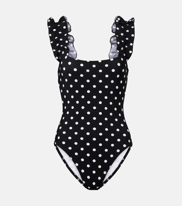 Karla Colletto Karla Colletto Polka-dot Ruffled Swimsuit 