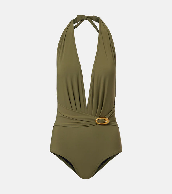  Karla Colletto Karla Colletto Solid Embellished Swimsuit 