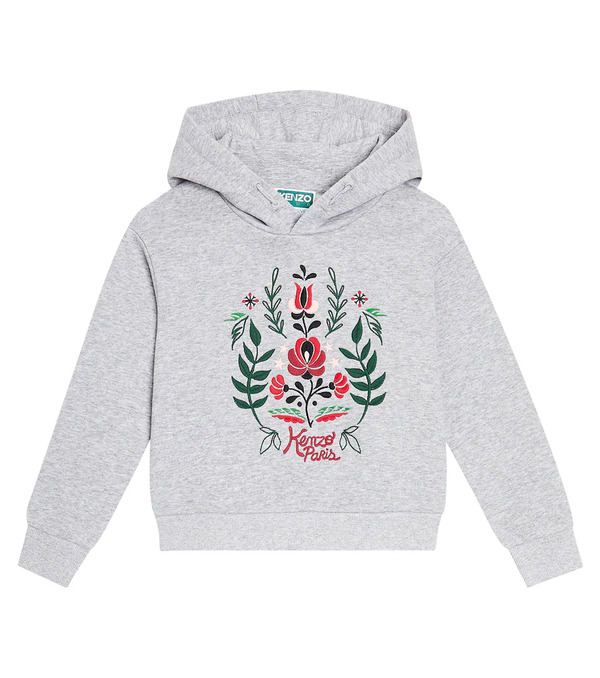  Kenzo Kids Kenzo Kids Embroidered Cotton Jersey Hoodie 