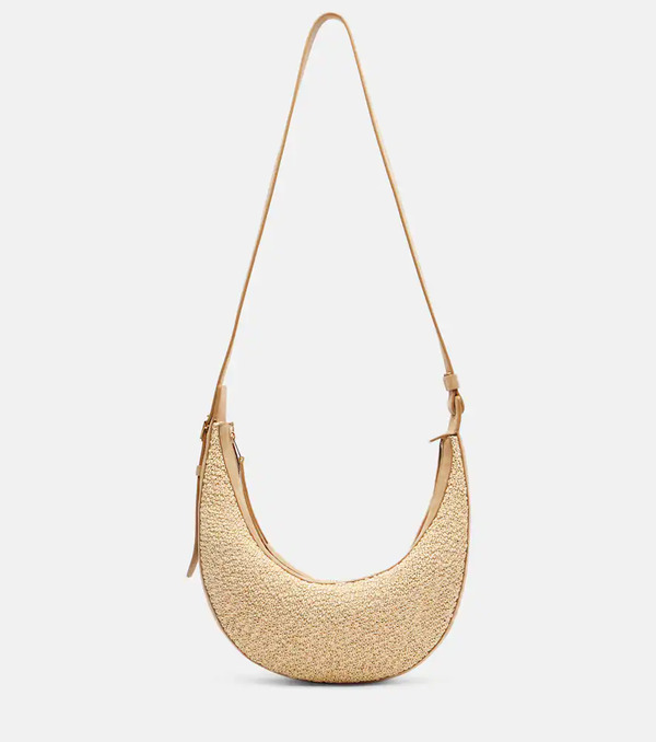  Khaite Khaite Augustina Small Raffia And Suede Crossbody Bag 
