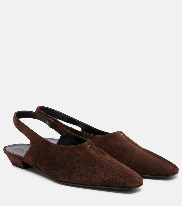  Khaite Khaite Cecilia Suede Slingback Flats 