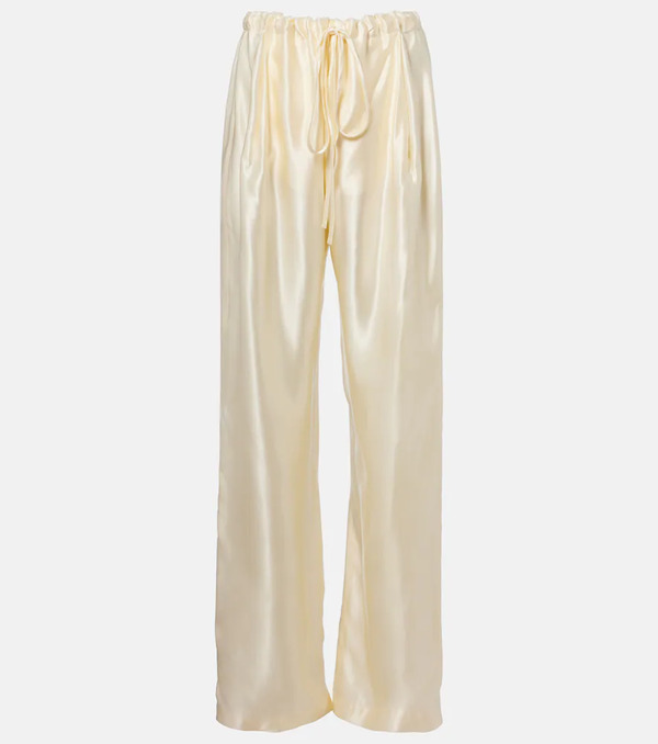  Khaite Khaite Rohen Satin Wide-leg Pants 