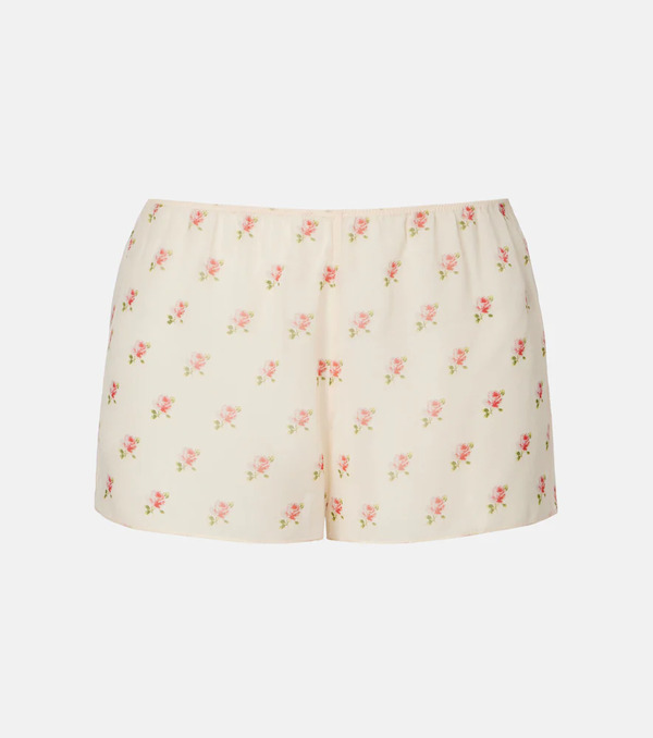  Khaite Khaite Tilly Floral Silk Organza Shorts 