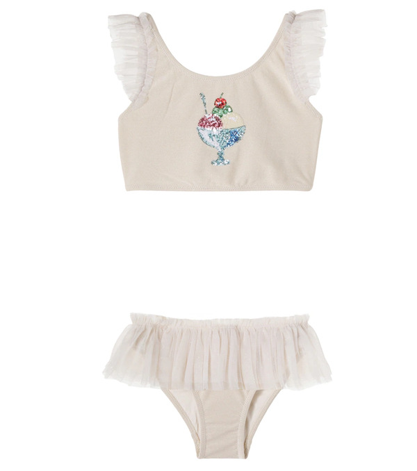  Konges Slojd Konges Slã¸jd Amandine Sequined Tulle-trimmed Bikini 