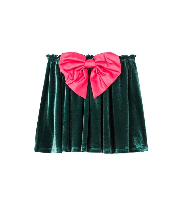 Konges Slojd Konges Slã¸jd Bow-detail Velvet Skirt 