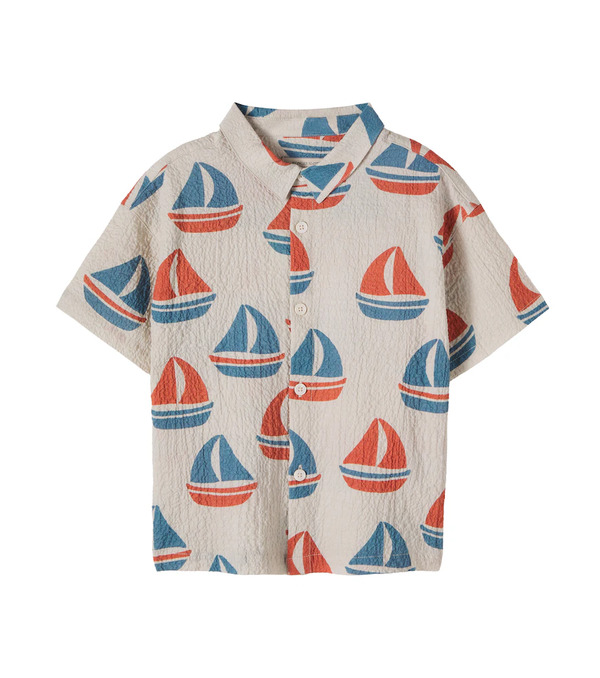  Konges Slojd Konges Slã¸jd Elliot Printed Cotton Seersucker Shirt 