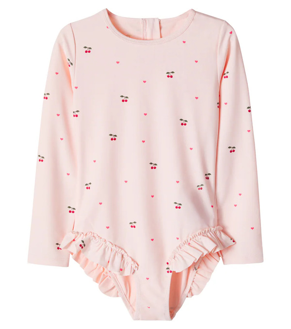  Konges Slojd Konges Slã¸jd Merle Printed Ruffled Rashguard Swimsuit 