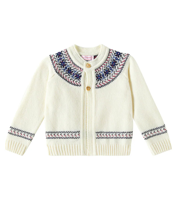  La Coqueta La Coqueta Baby Fair Isle Wool-blend Cardigan 