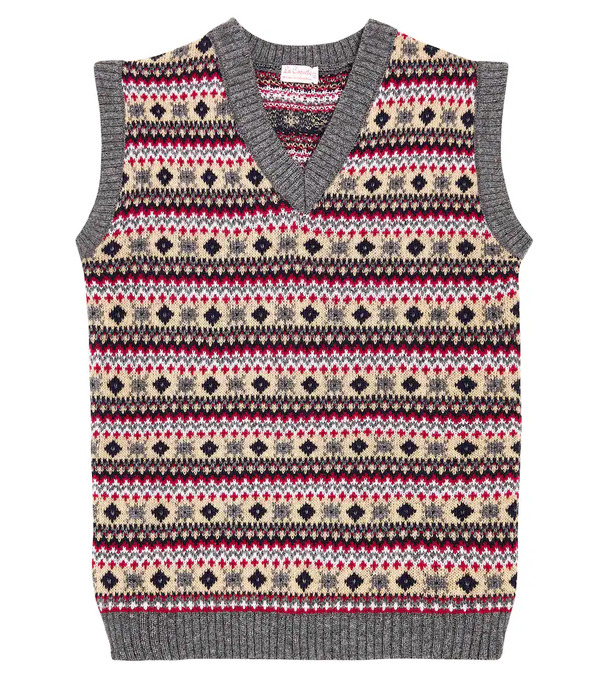  La Coqueta La Coqueta Cacia Fair Isle Wool-blend Sweater Vest 