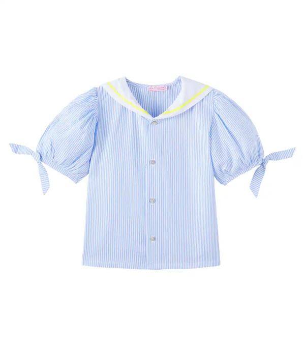  La Coqueta La Coqueta Georgina Pinstriped Cotton Blouse 