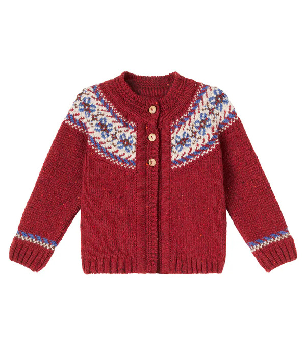  La Coqueta La Coqueta Intarsia Wool-blend Cardigan 