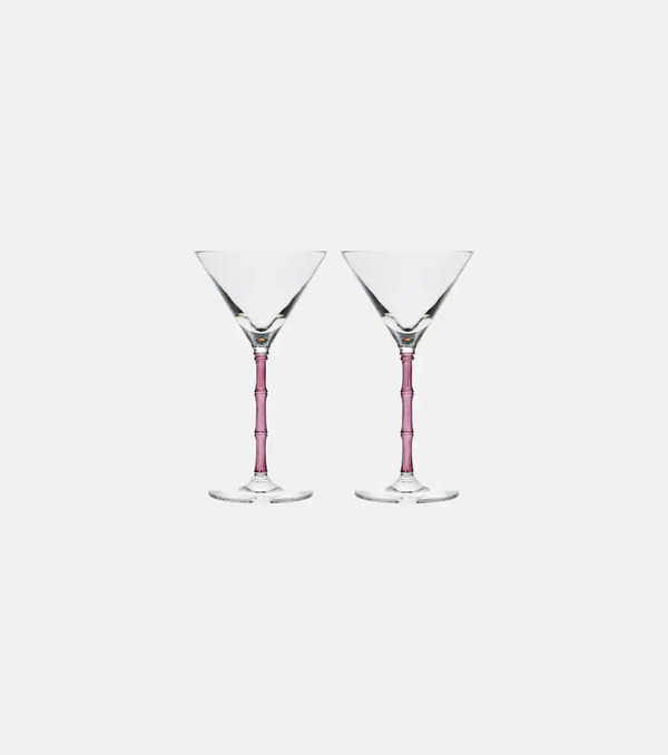  La Doublej La Doublej Bamboo Set Of 2 Martini Glasses 